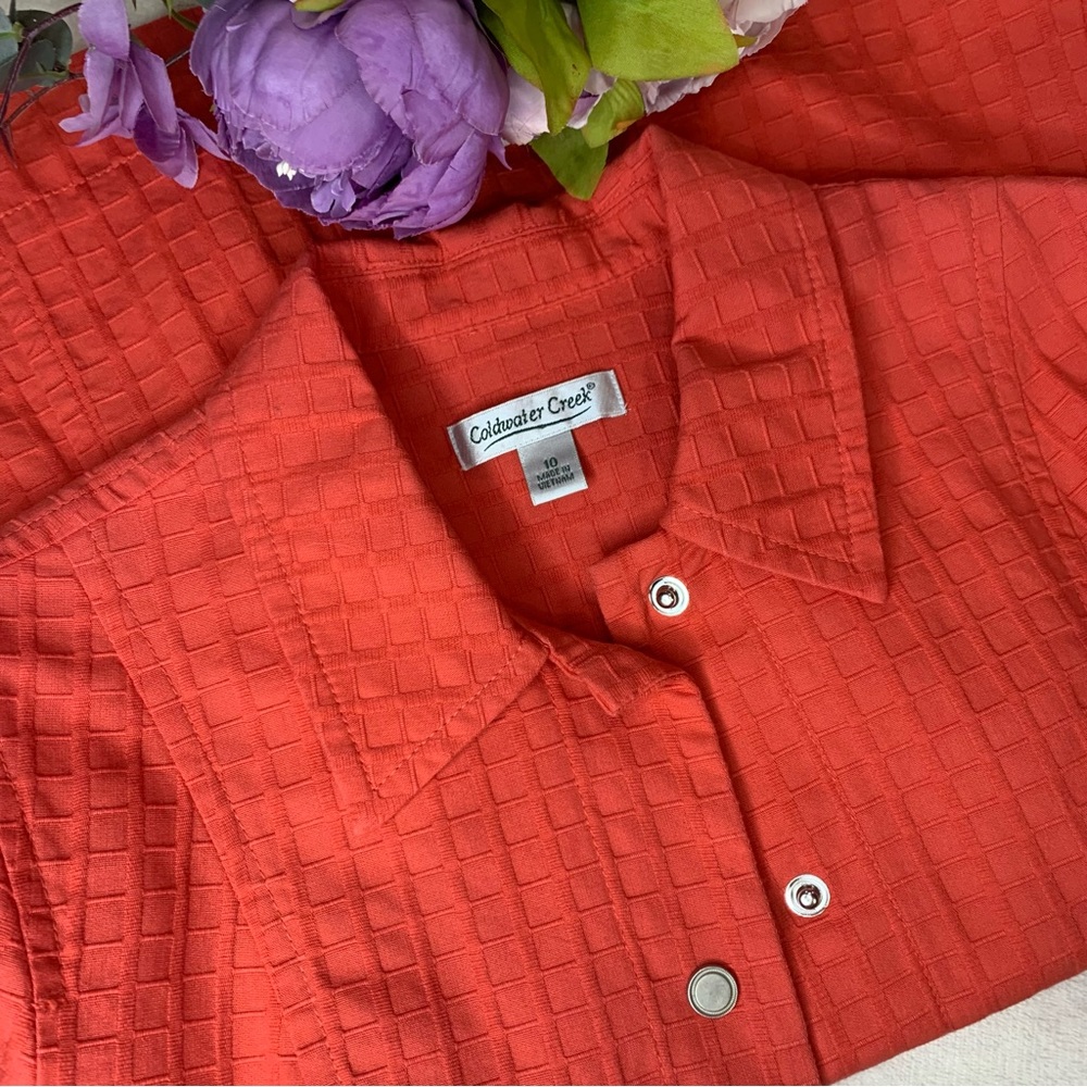 Vintage Coldwater Creek Orange Textured Jacket - Picture 12 of 13